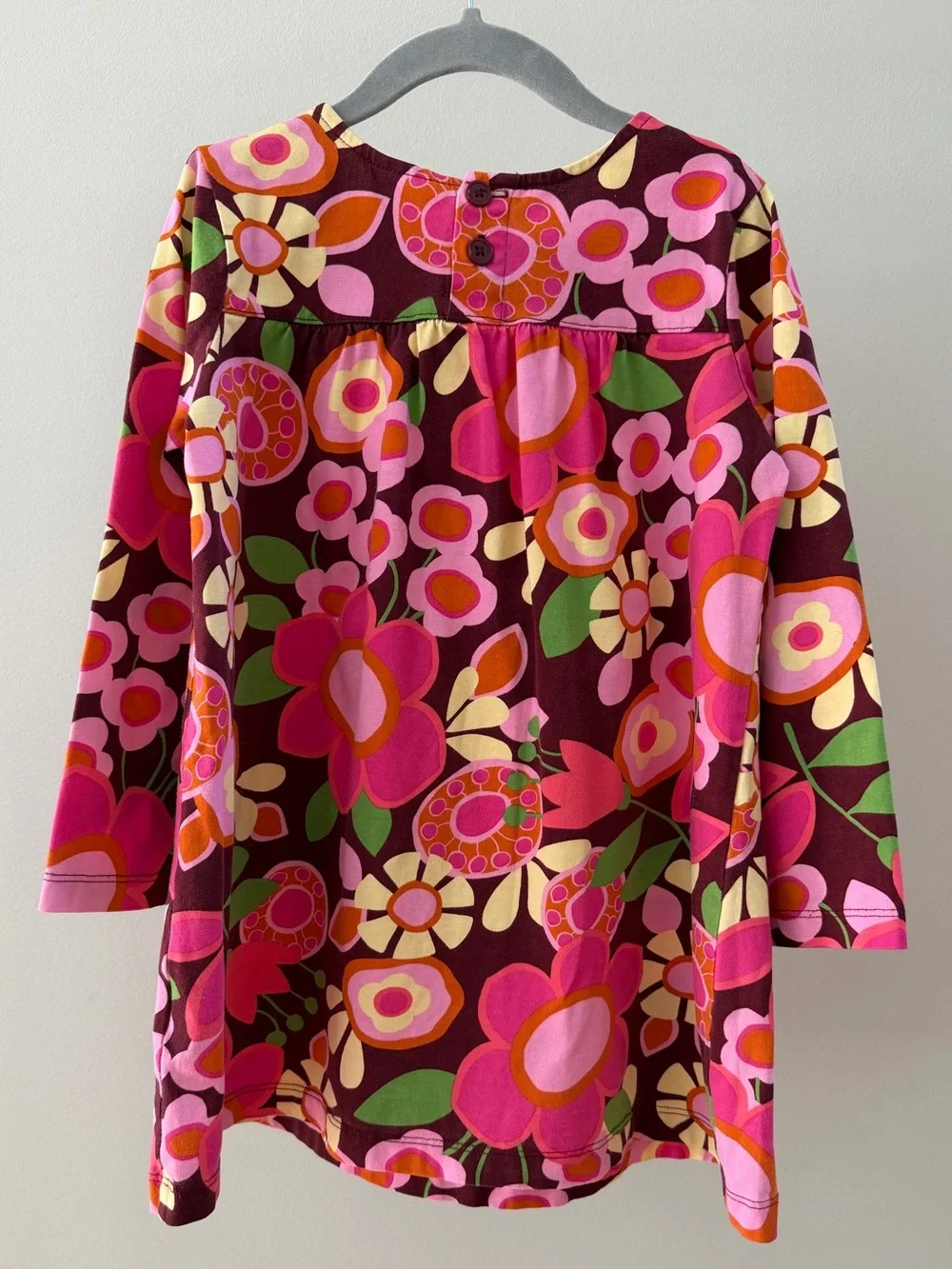 Hanna Andersson | Retro Floral Print Tunic Dress | Syrah | Size 4